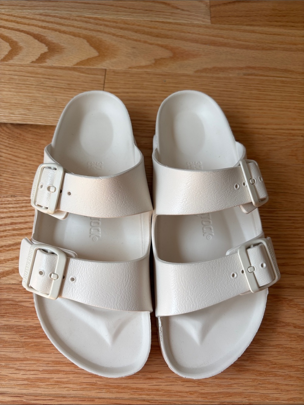 Birkenstock Women’s Off-White Double-Buckle Slide Sandals